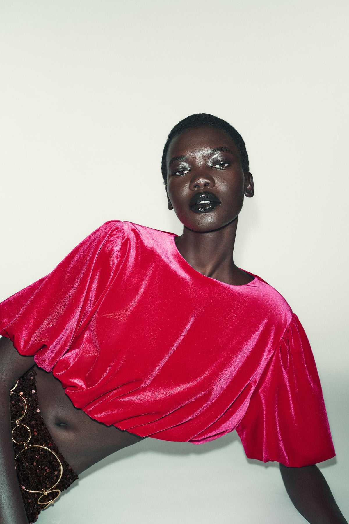 VELVET BALLOON BLOUSE