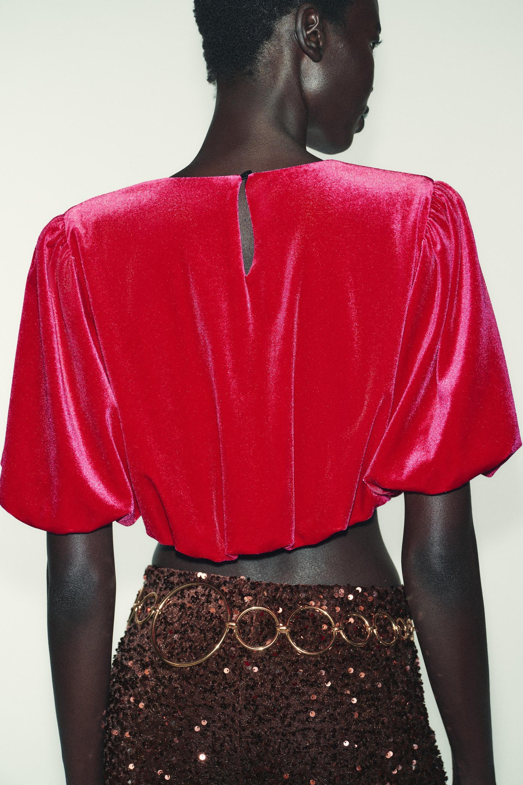 VELVET BALLOON BLOUSE