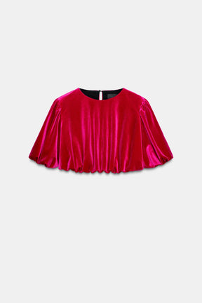 VELVET BALLOON BLOUSE