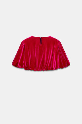 VELVET BALLOON BLOUSE
