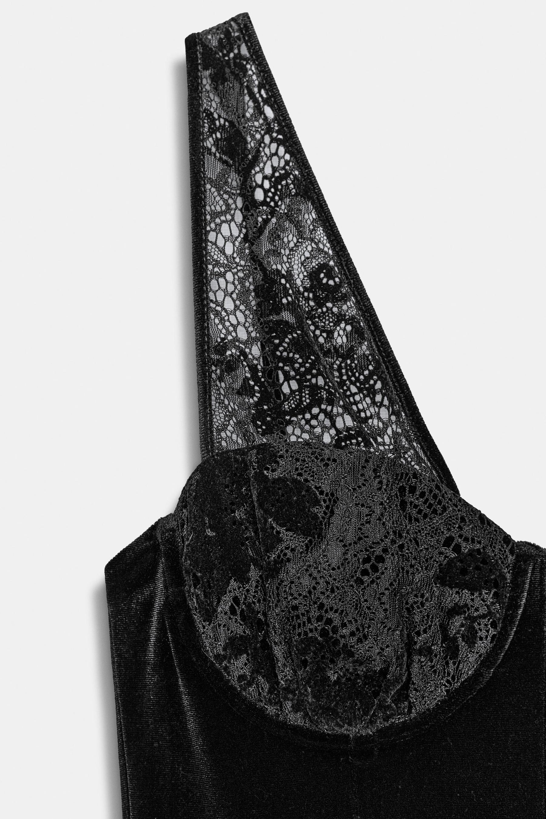 VELVET LACE MIDI DRESS