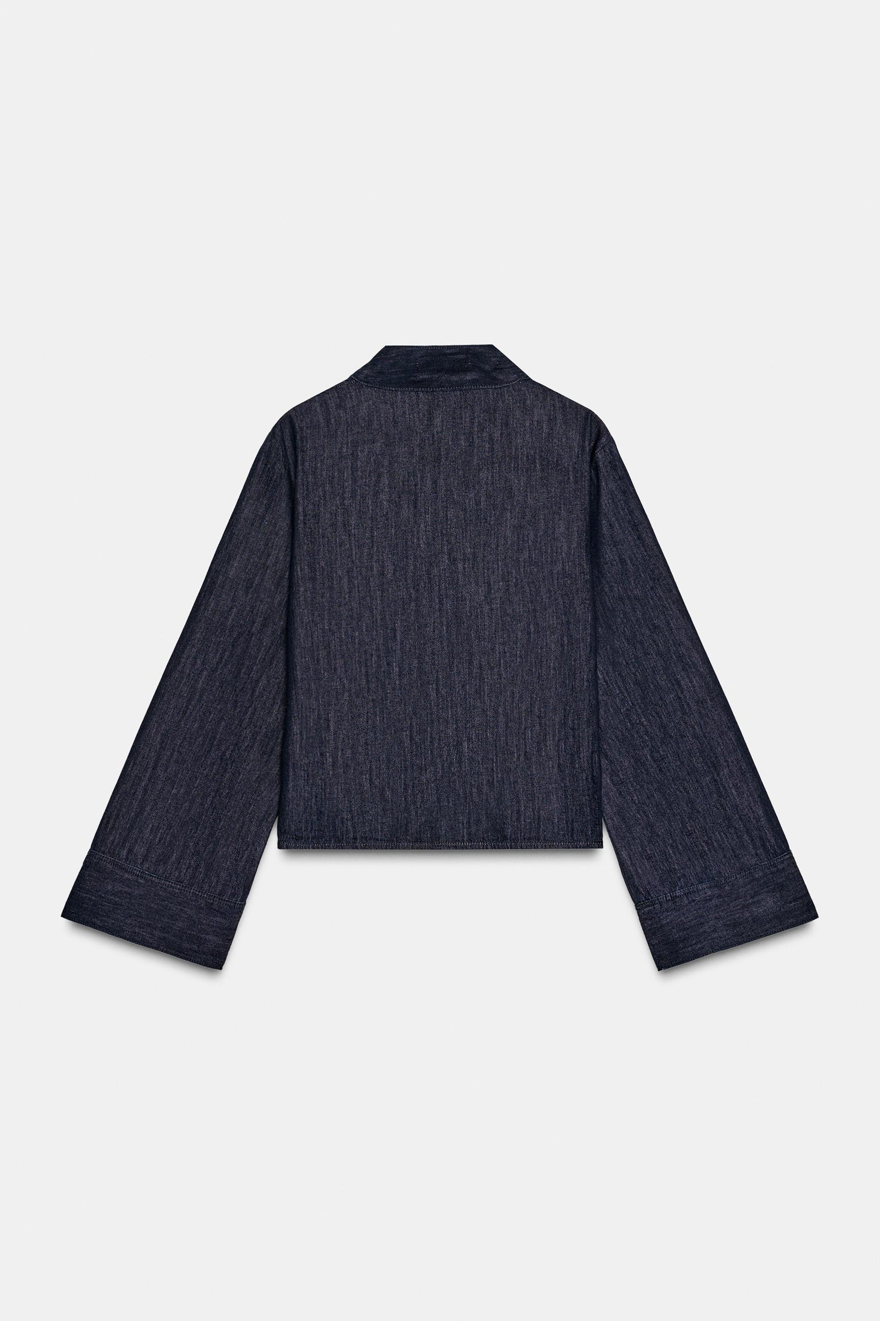 Denim High Neck Shirt