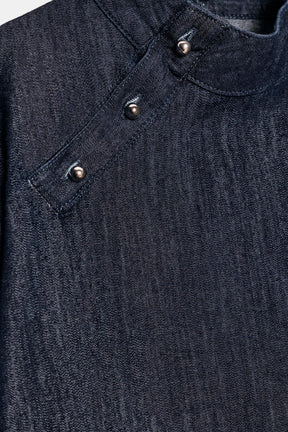 Denim High Neck Shirt