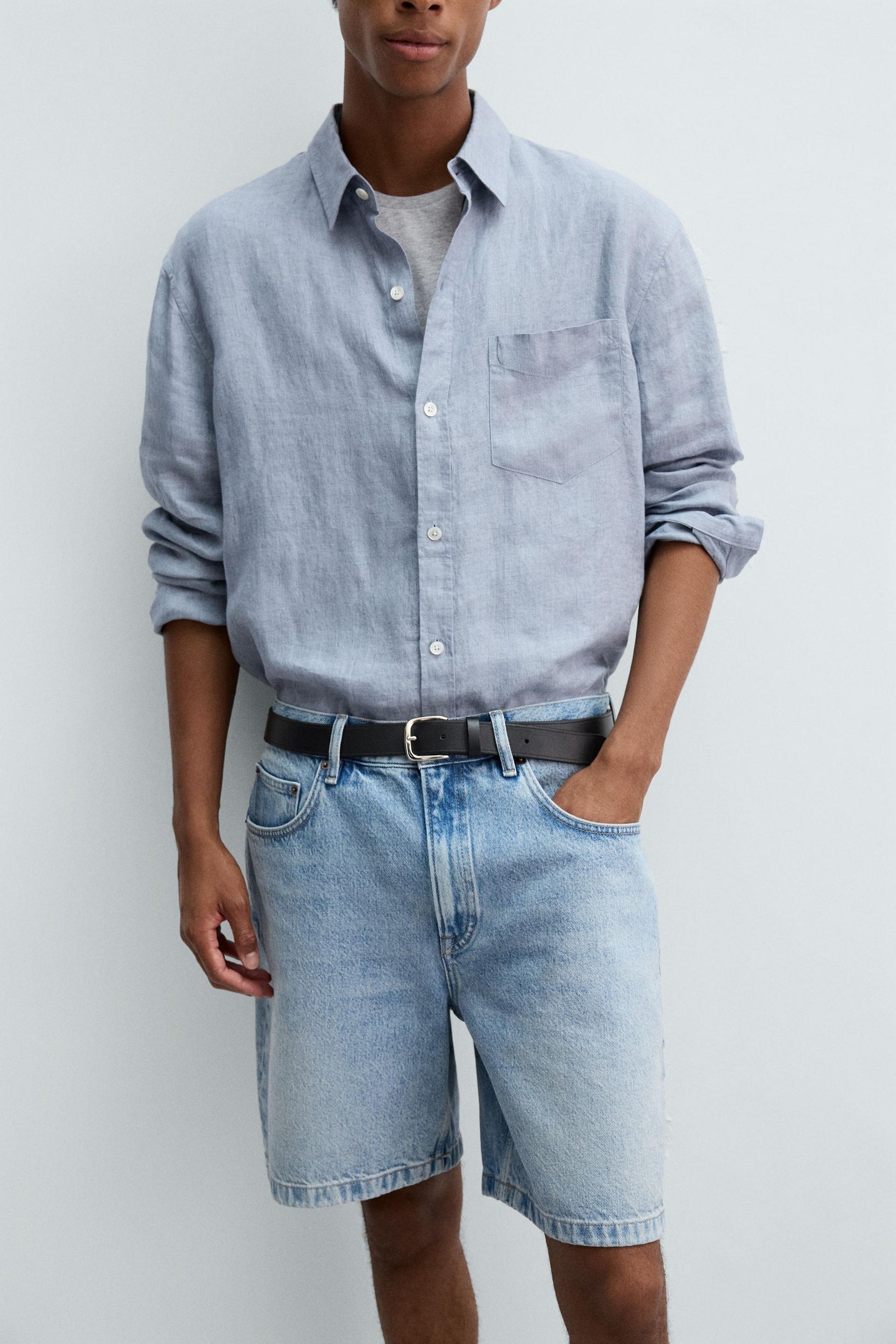 REGULAR FIT DENIM BERMUDA SHORTS - Image 5