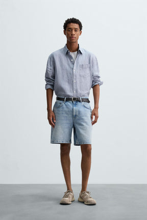 REGULAR FIT DENIM BERMUDA SHORTS - Image 1