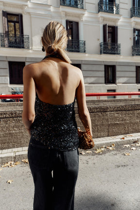 Sequin Halter Top