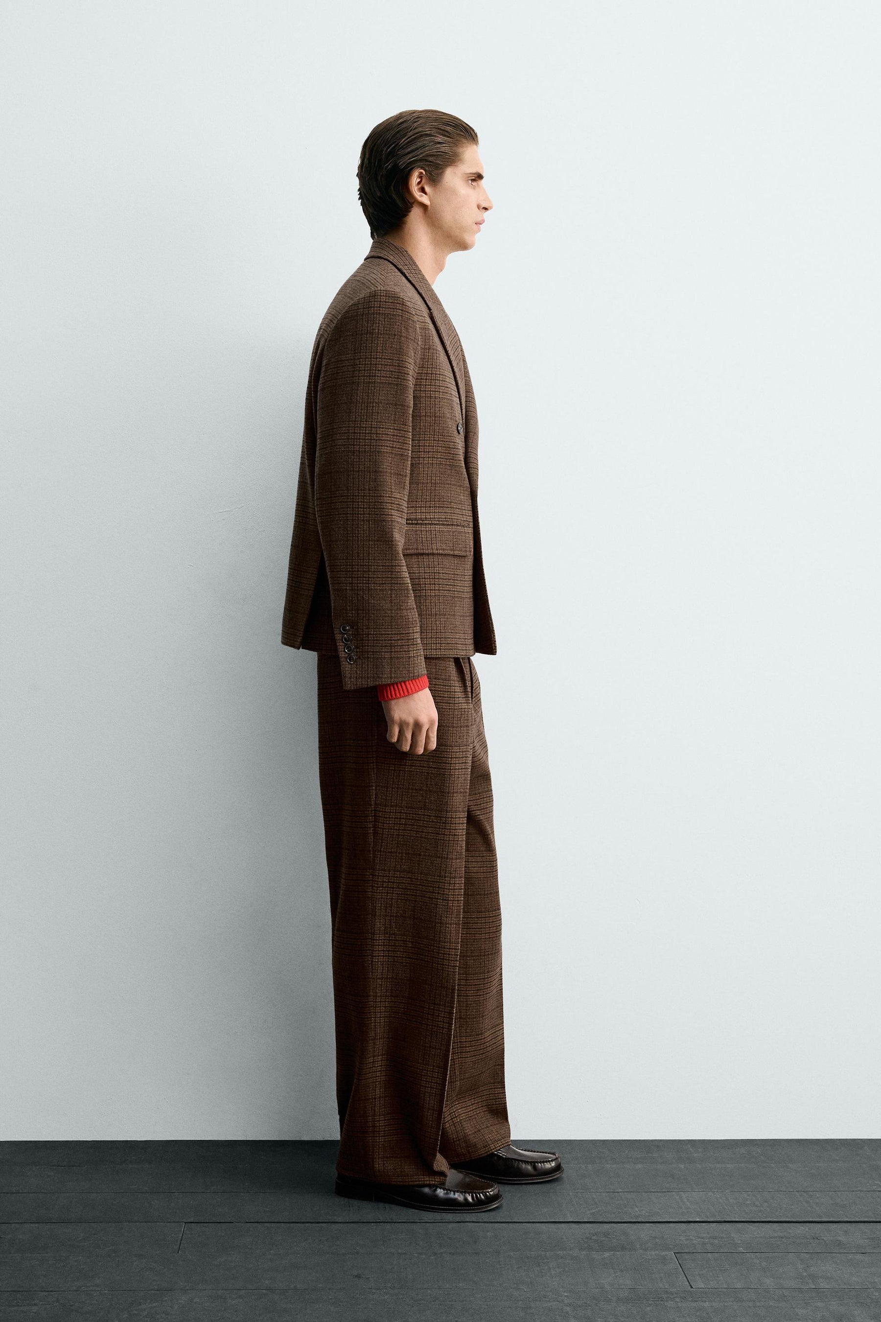 CHECK SUIT TROUSERS WITH PLEATS - Image 4