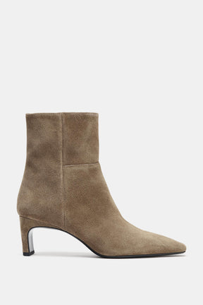 SUEDE KITTEN HEEL BOOTS