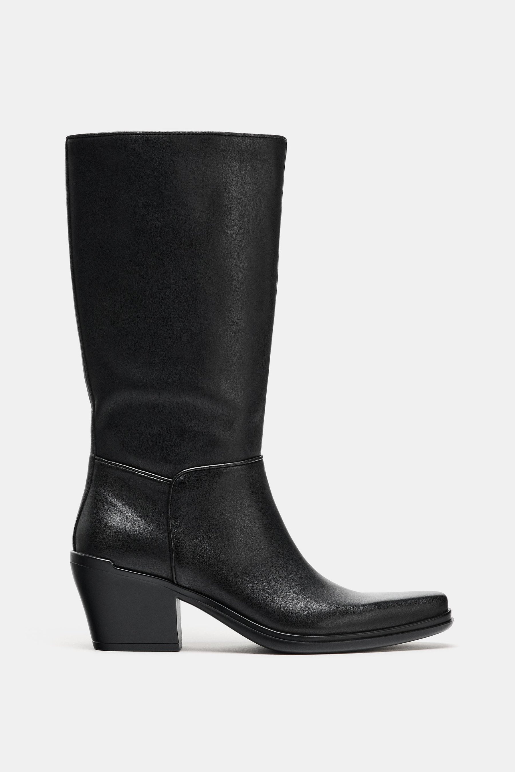 Leather Cowboy Ankle Boots