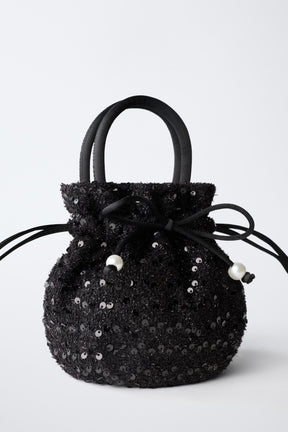 SEQUIN CROSSBODY BAG WITH BOW