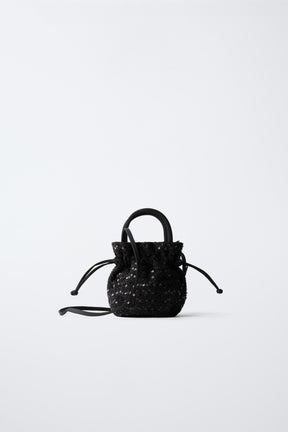 SEQUIN CROSSBODY BAG WITH BOW
