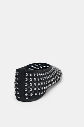 Studded mesh ballerina flats