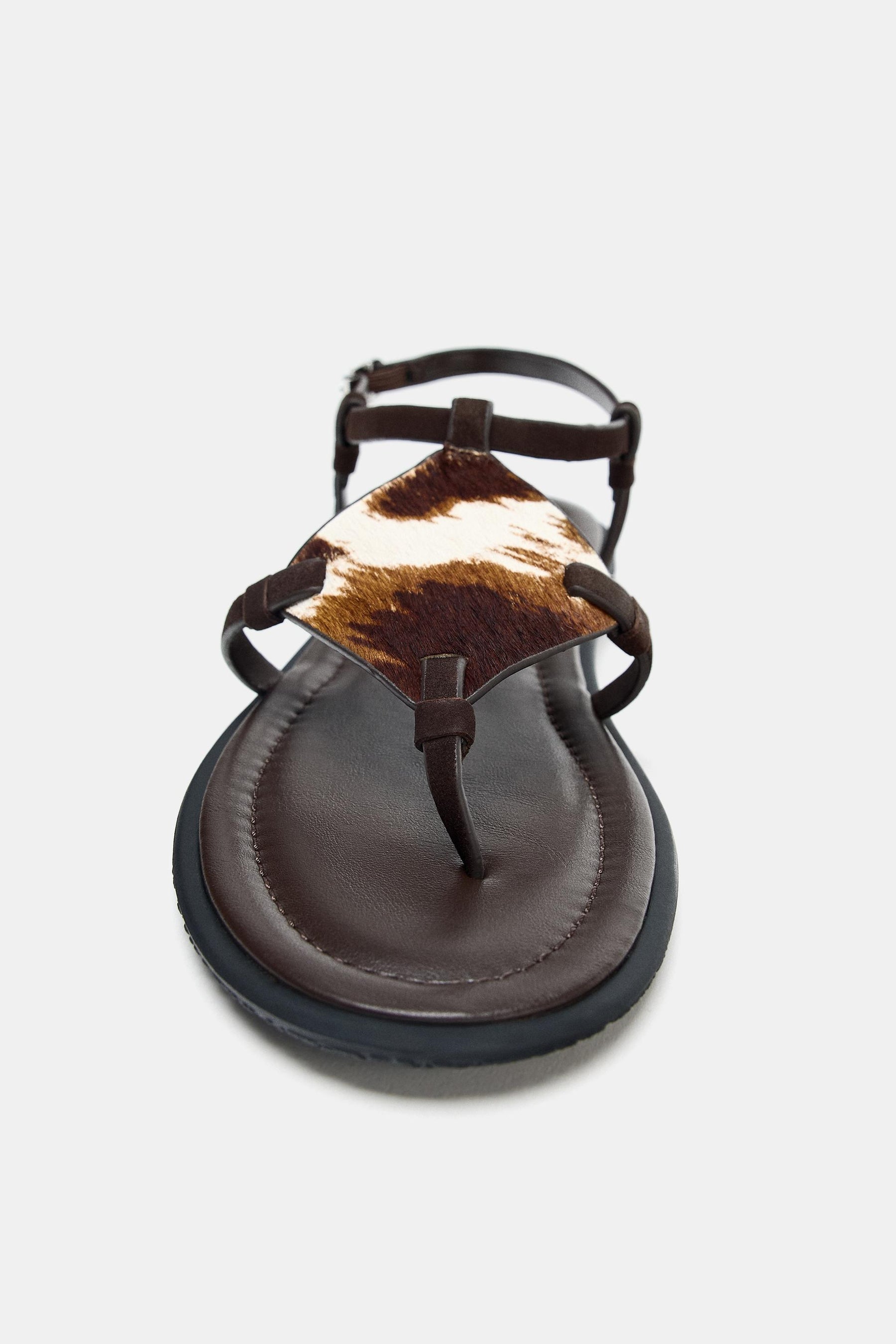 Animal Print Leather Sandals