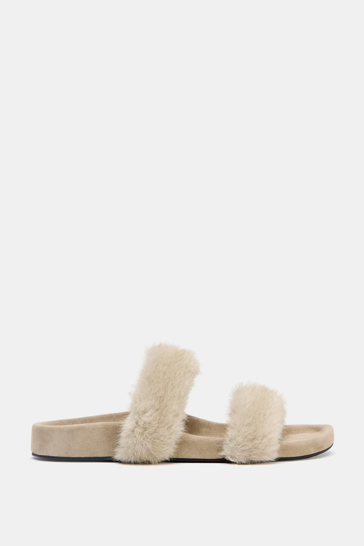 Sheepskin Effect Flat Sandals