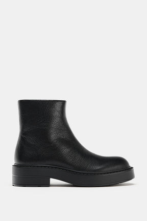 WATER-REPELLENT LEATHER ANKLE BOOTS