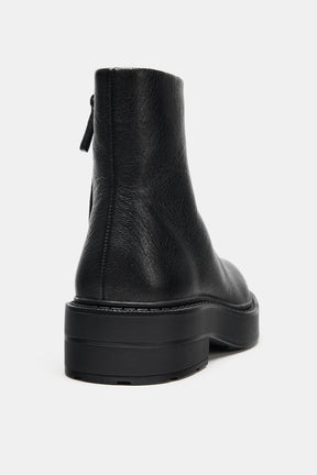 WATER-REPELLENT LEATHER ANKLE BOOTS