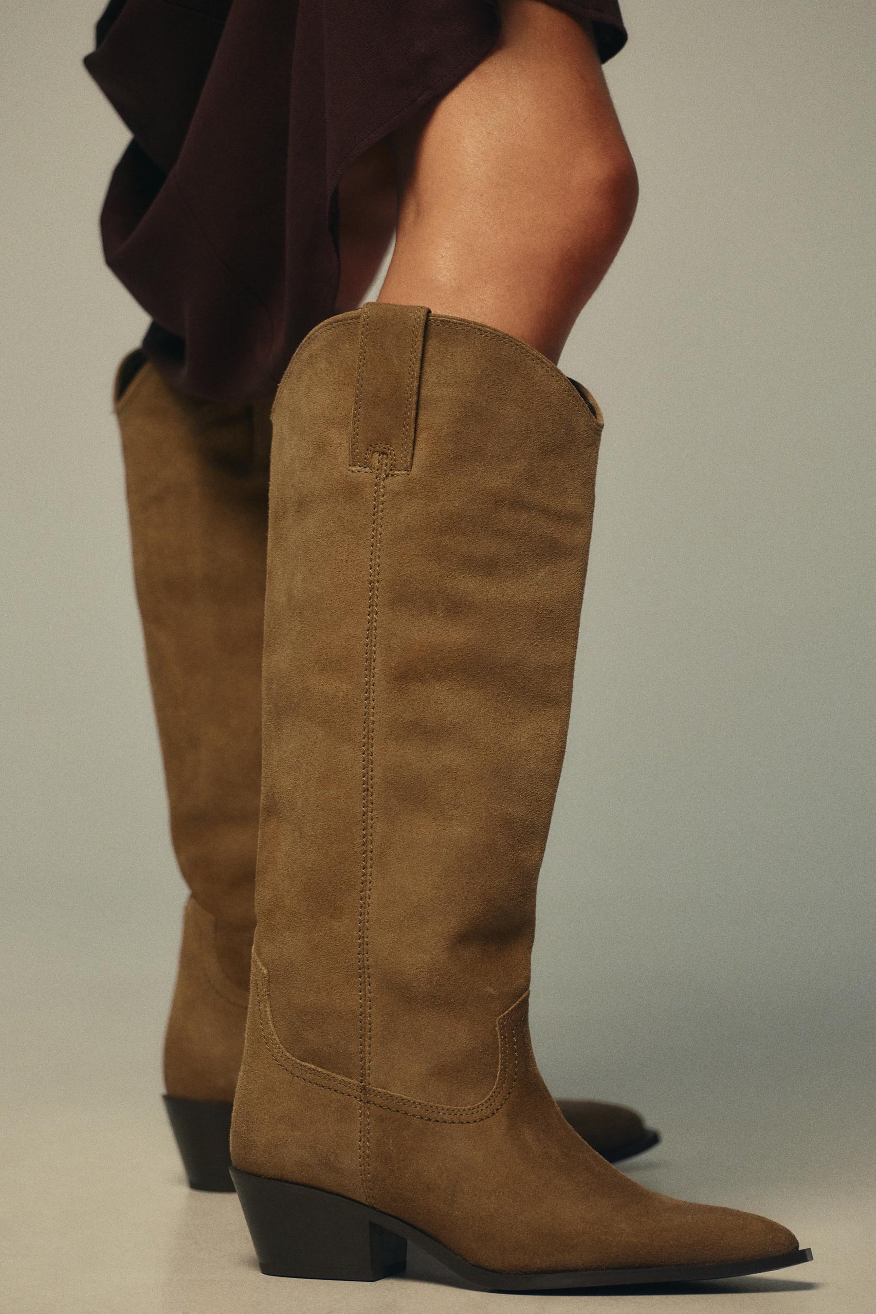 SUEDE KNEE-HIGH BOOTS