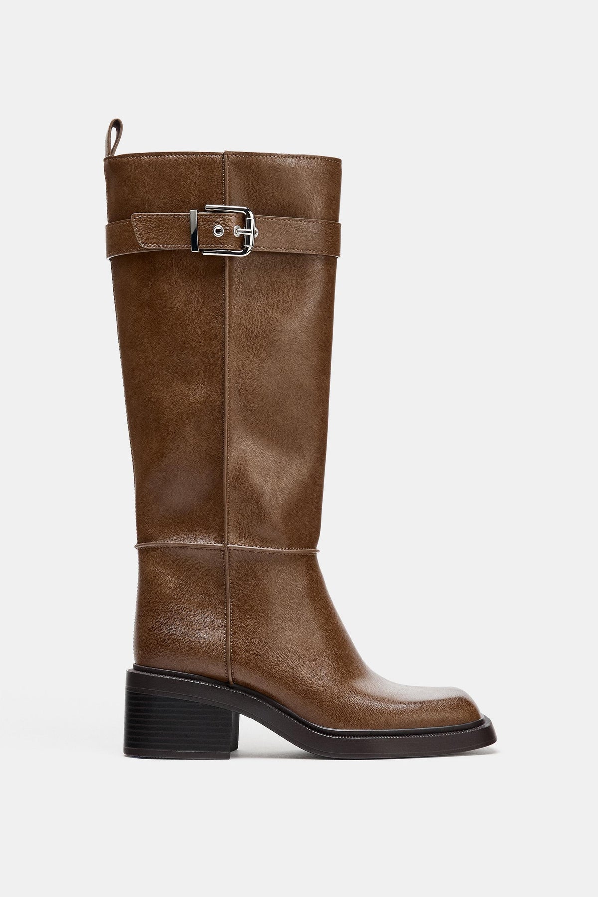 Knee-high Boots with Topstitching