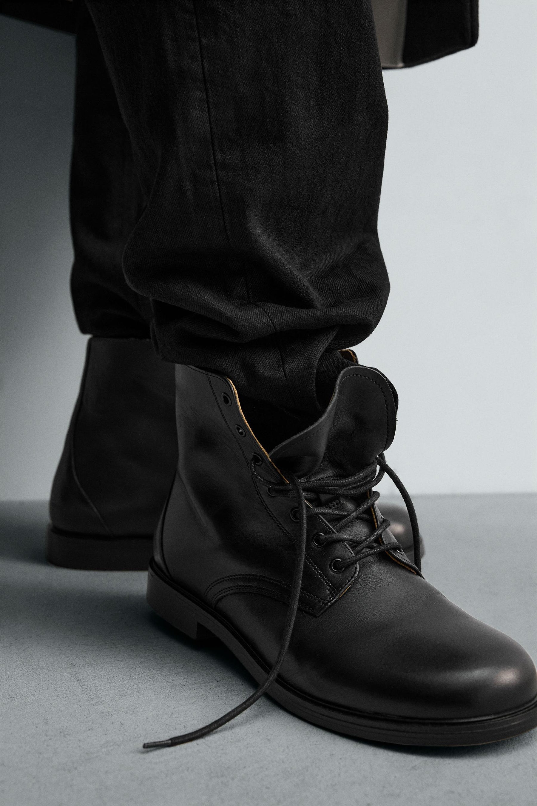 LIMITED EDITION LEATHER LACE-UP BOOTS - Image 3