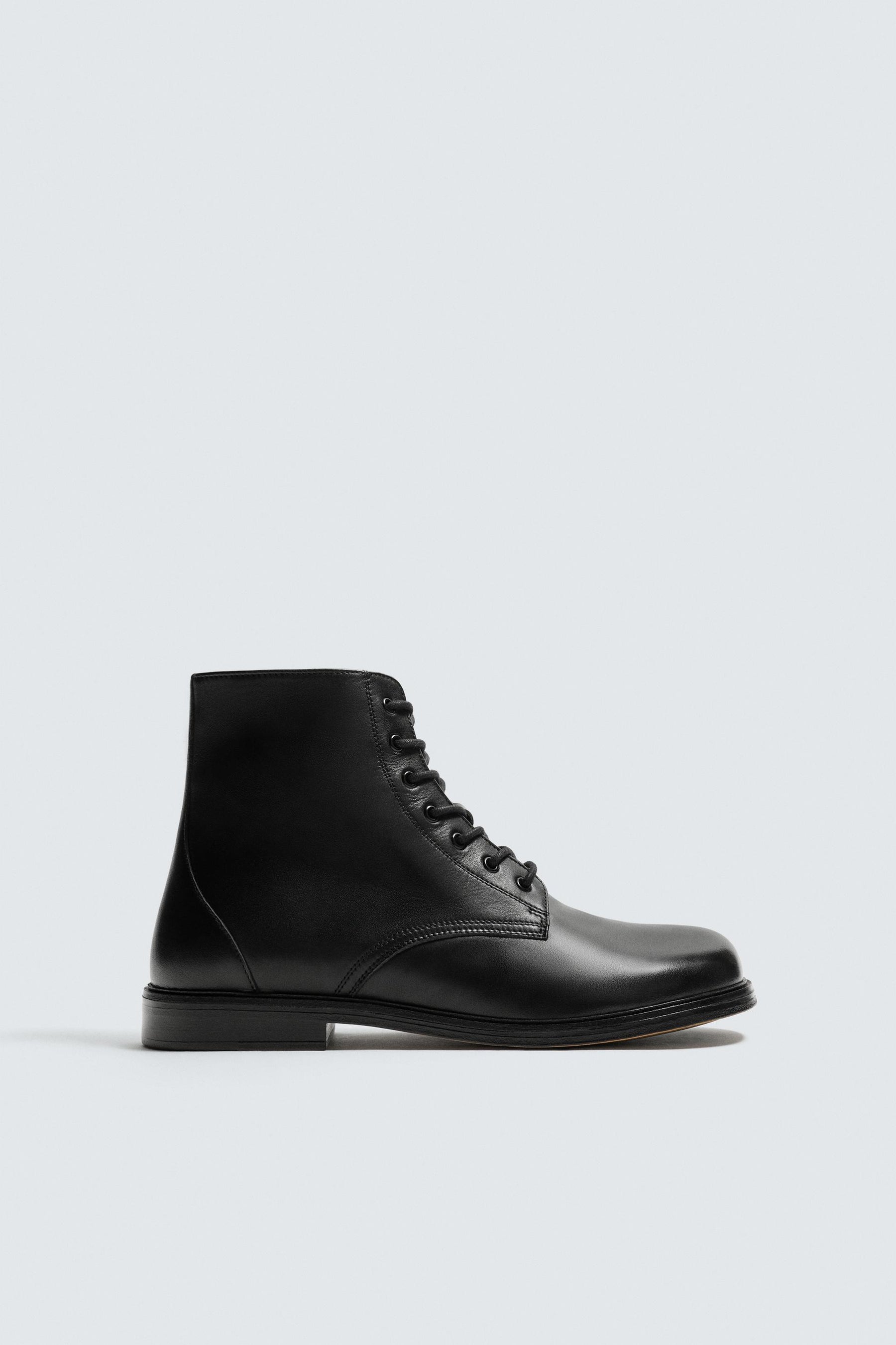 LIMITED EDITION LEATHER LACE-UP BOOTS - Image 4