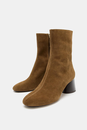 Split Suede Ankle Boots