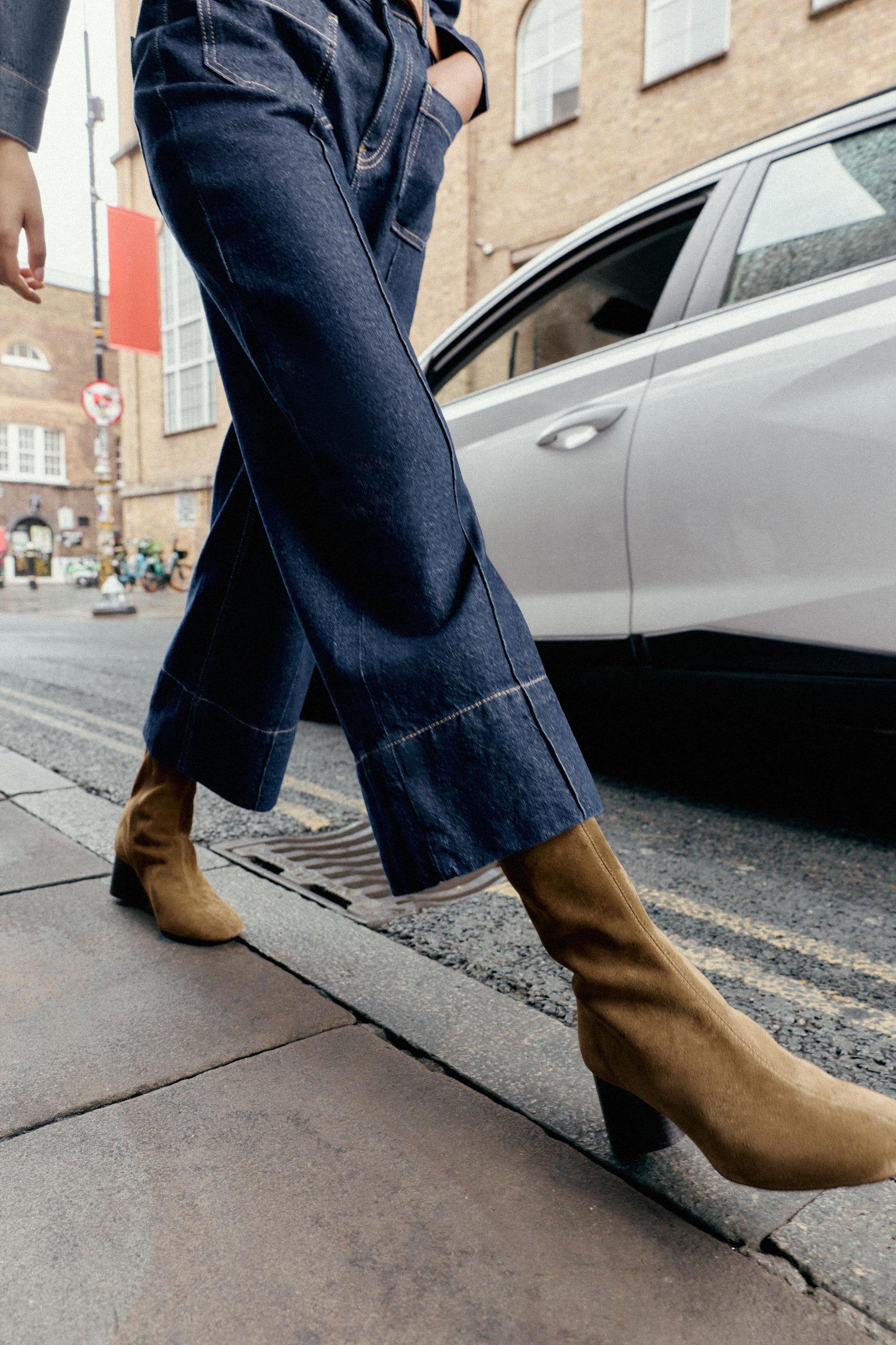 Split Suede Ankle Boots