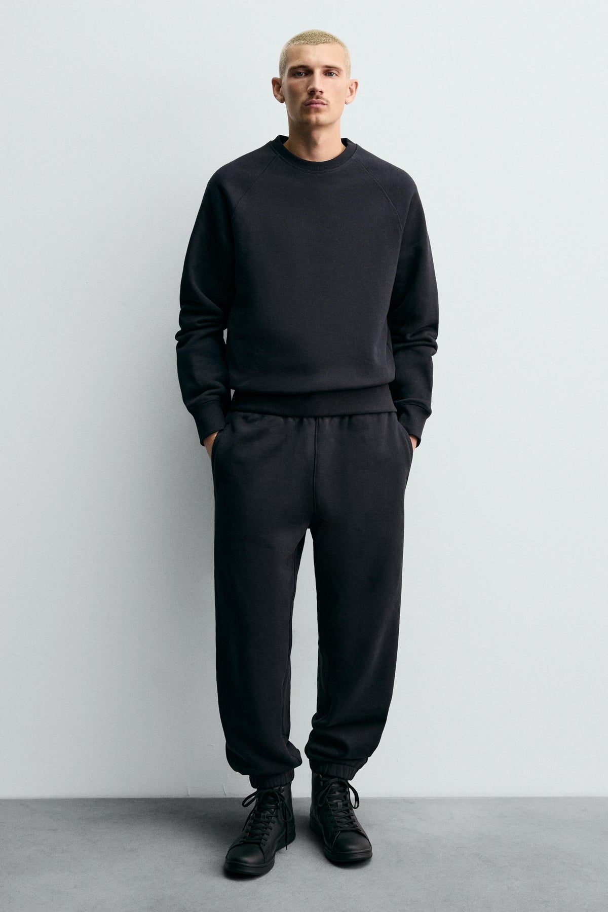 LEATHER HIGH-TOP TRAINERS