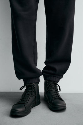 LEATHER HIGH-TOP TRAINERS - Image 2