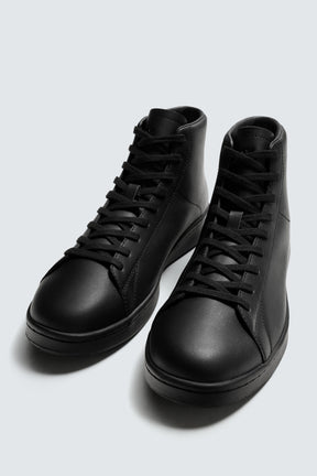 LEATHER HIGH-TOP TRAINERS