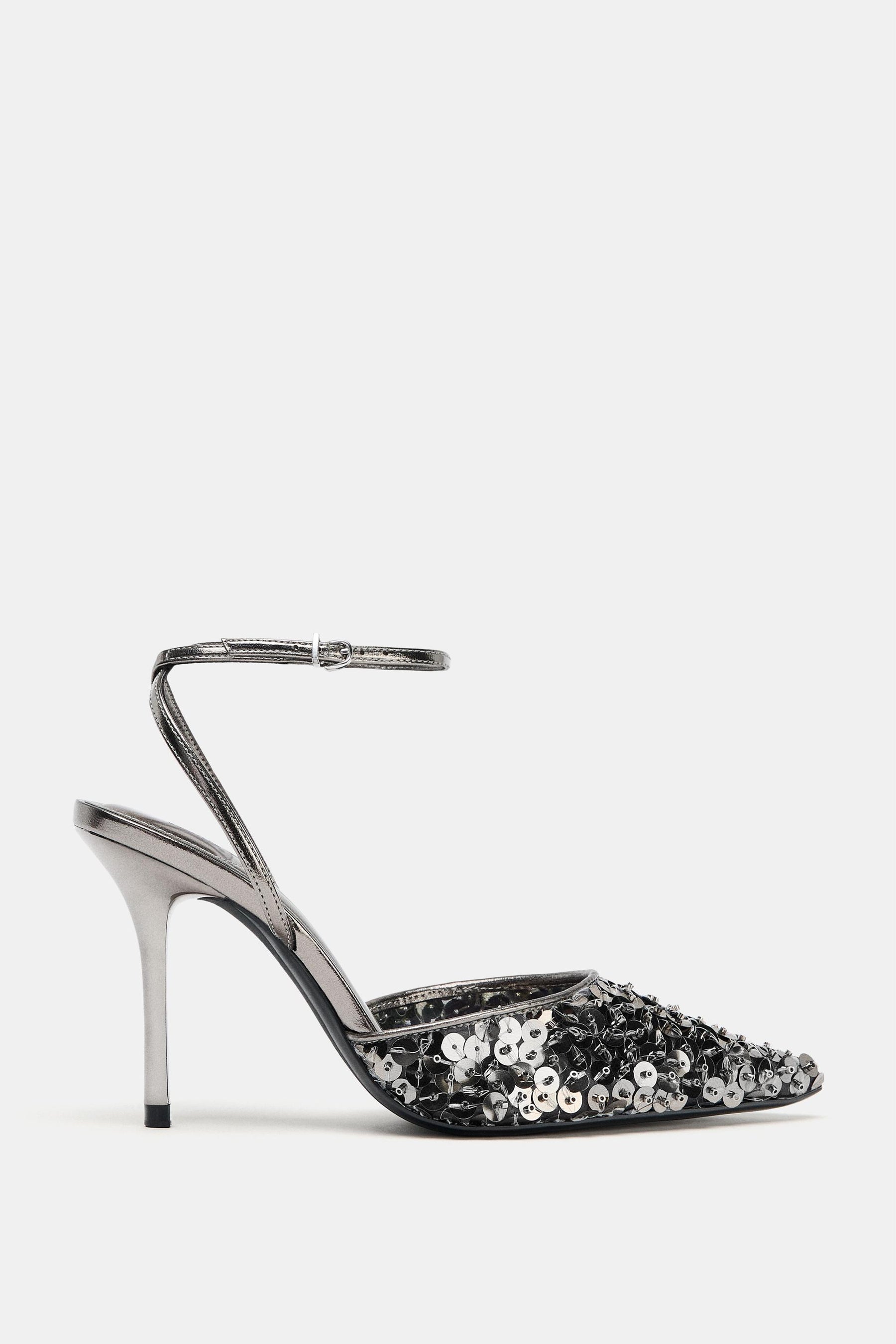 Sequin high-heel shoes