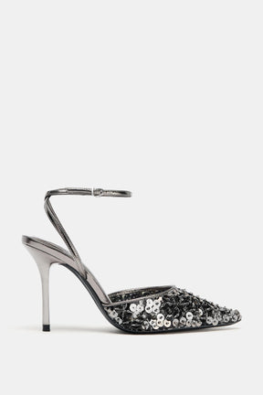 Sequin high-heel shoes