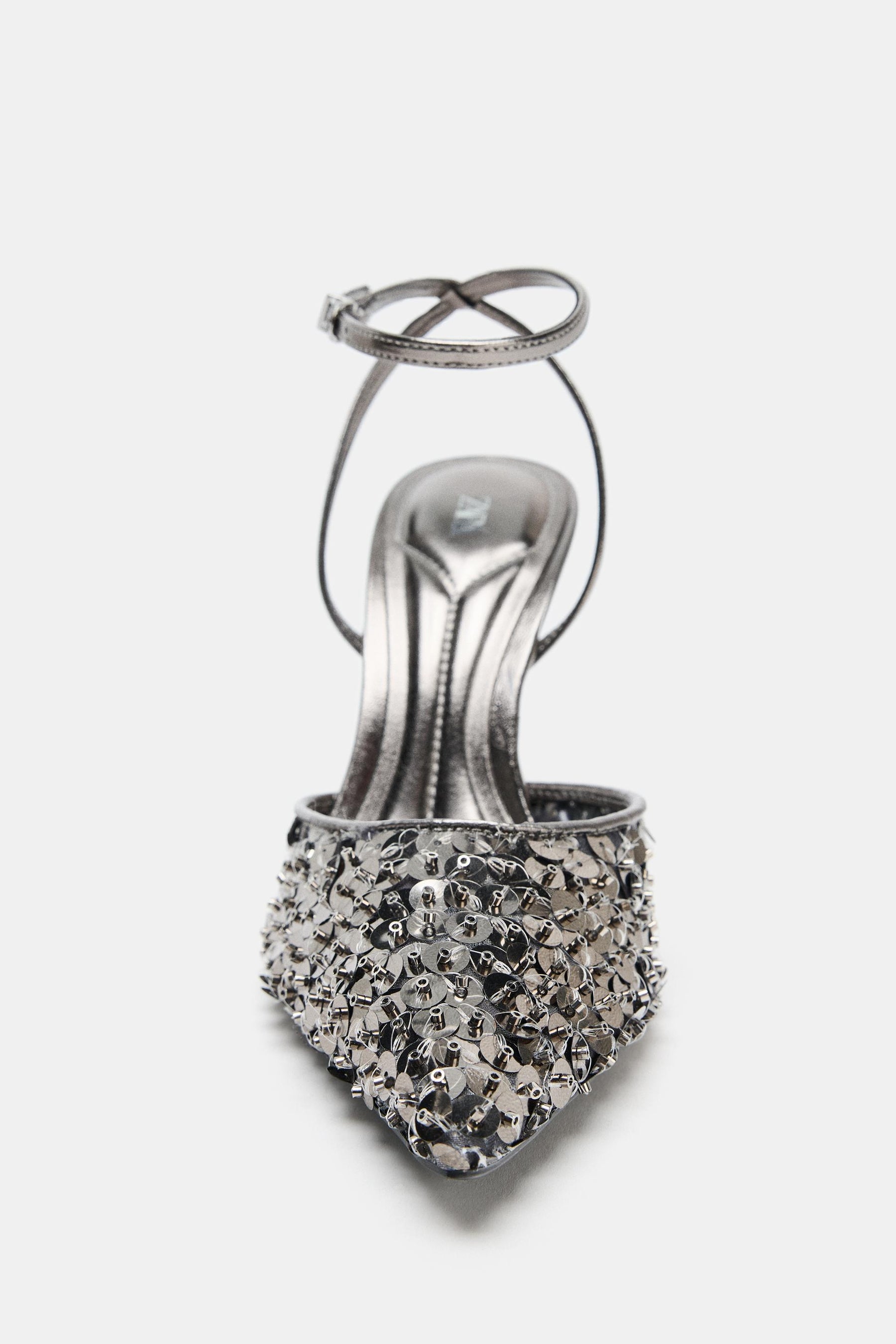 Sequin high-heel shoes