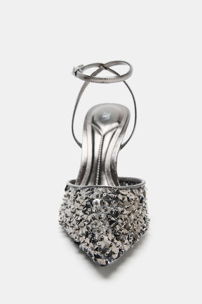 Sequin high-heel shoes