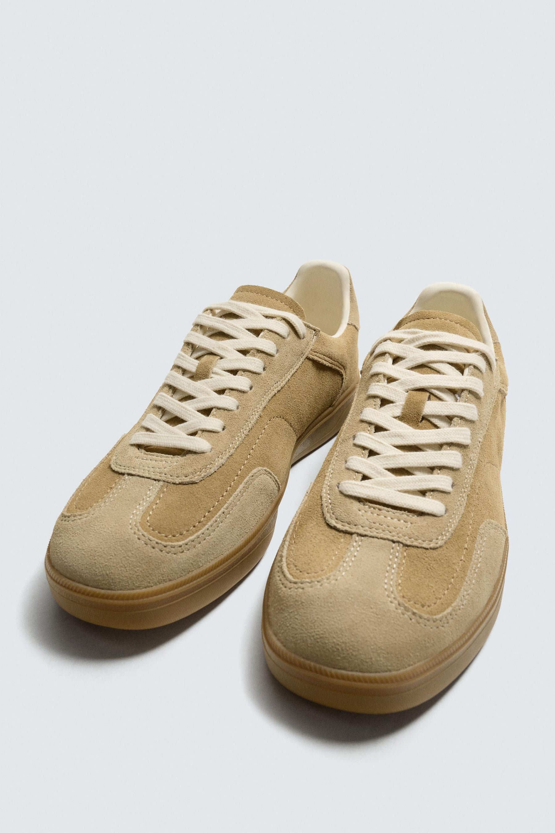 CONTRAST SOLE LEATHER TRAINERS - Image 5