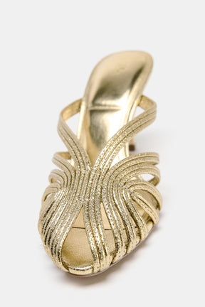 METALLIC STILETTO SANDALS