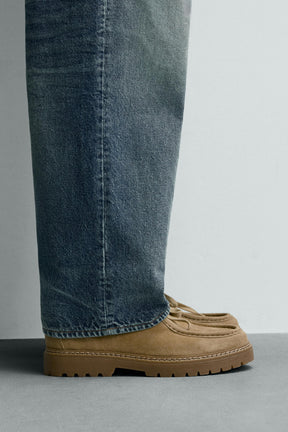 LEATHER MOC TOE SHOES - Image 1