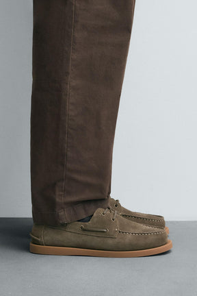 LEATHER DECK SHOES - Image 1