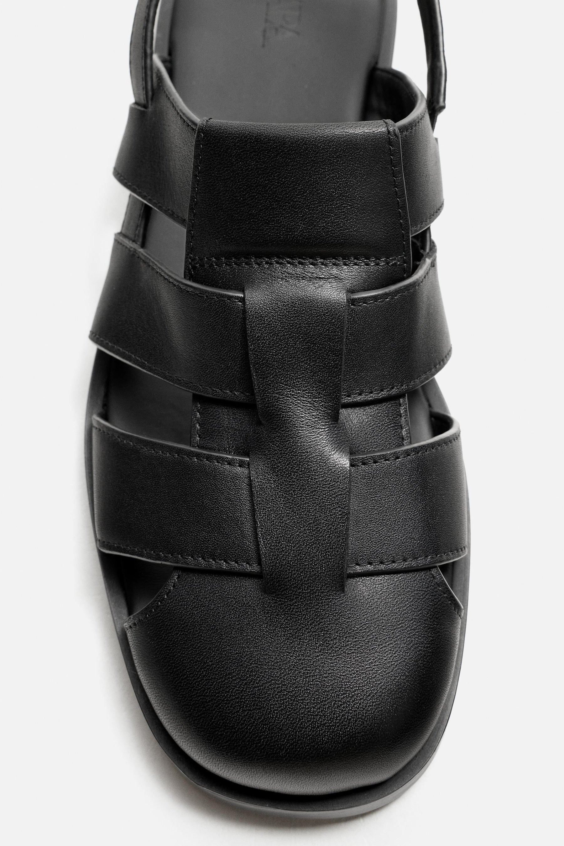 LEATHER CAGE SANDALS - Image 3