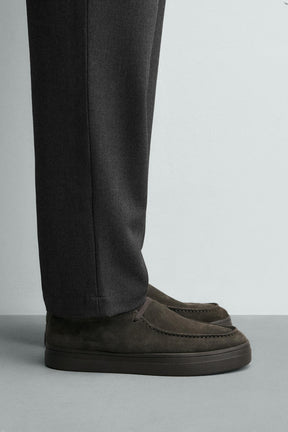 Leather Moc Toe Shoes