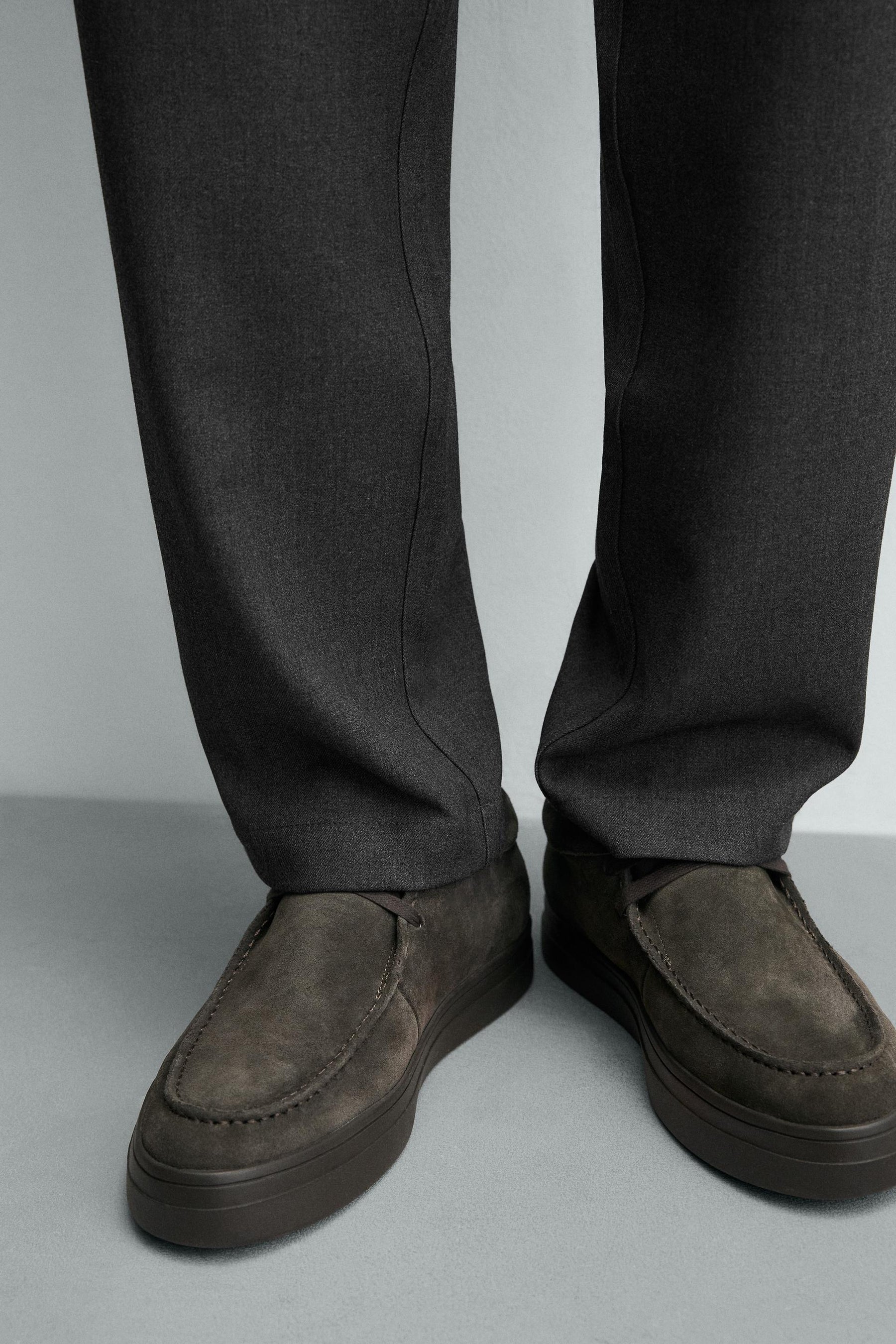 Leather Moc Toe Shoes