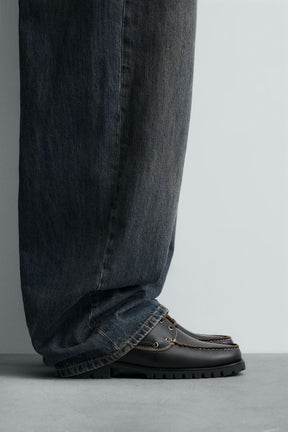 LEATHER DECK SHOES - Image 1