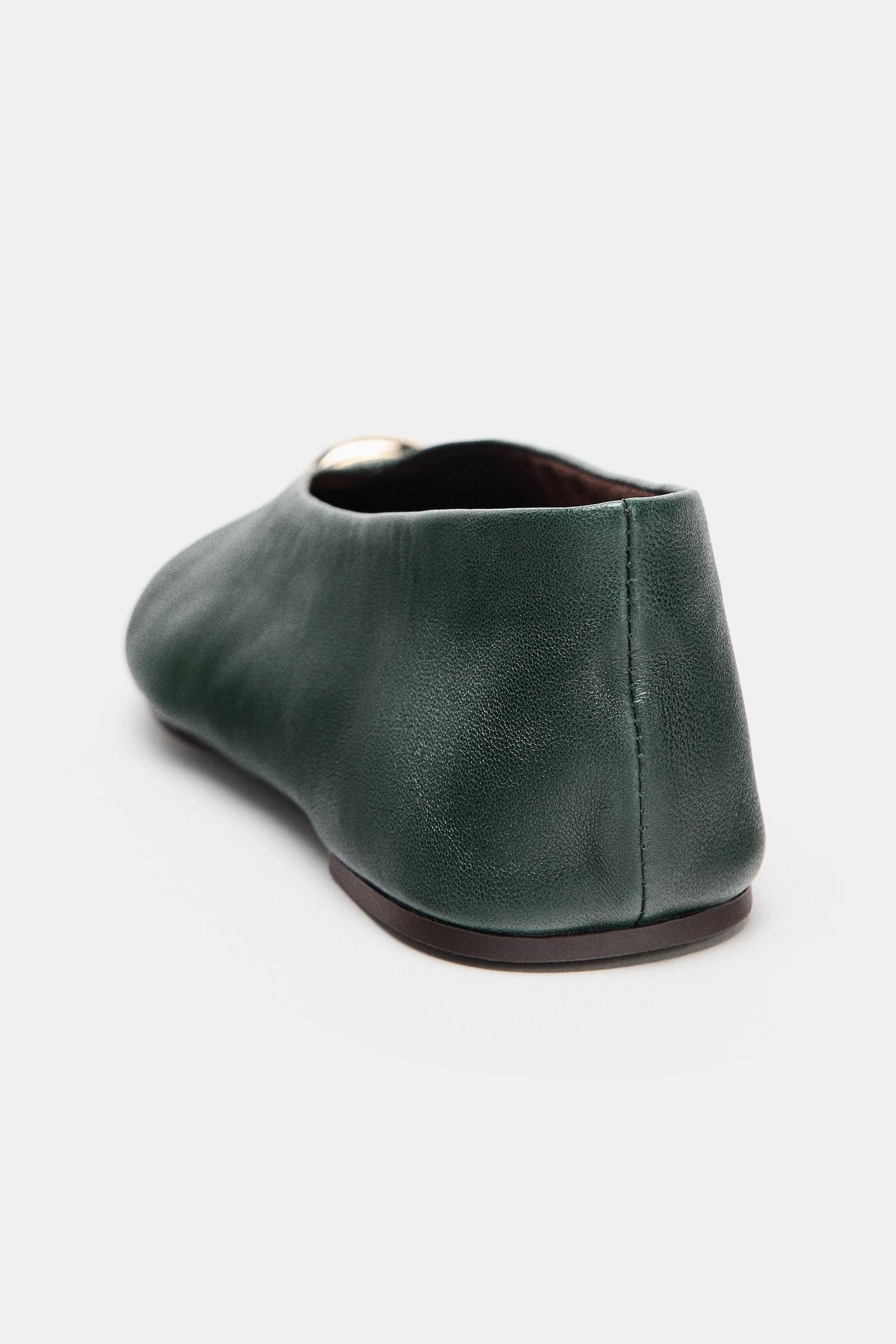 Leather Ballet Flats Appliqué