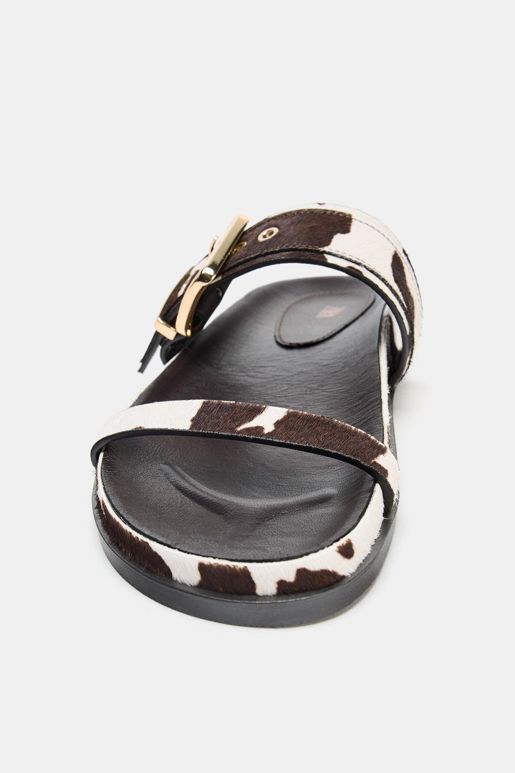 Animal Print Leather Sandals