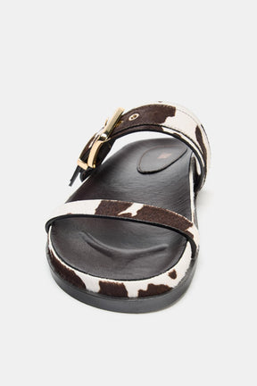 Animal Print Leather Sandals
