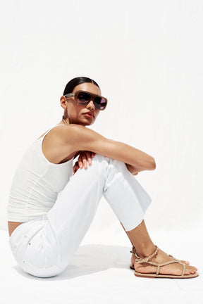 Metallic Beaded Strap Sandals