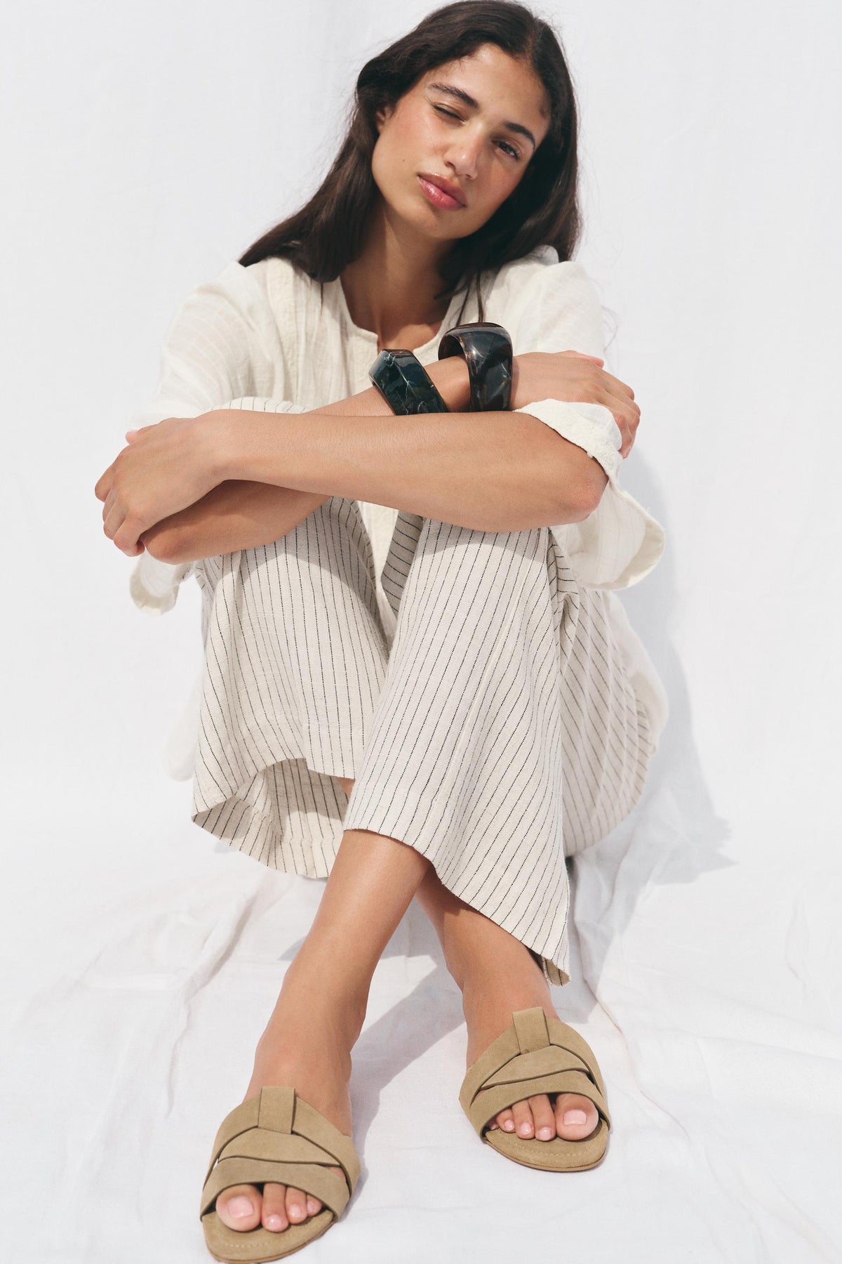 Criss-Cross Suede Sandals