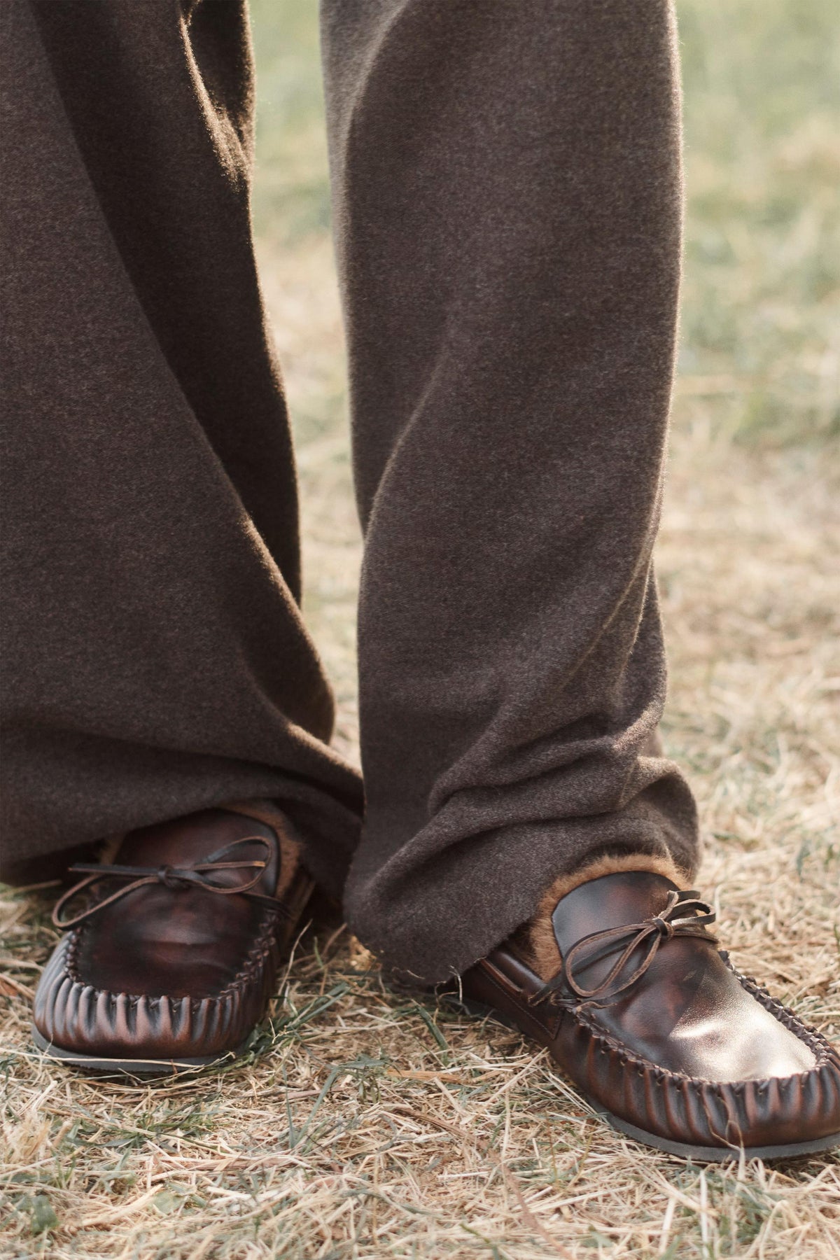 Leather Loafers with Bow