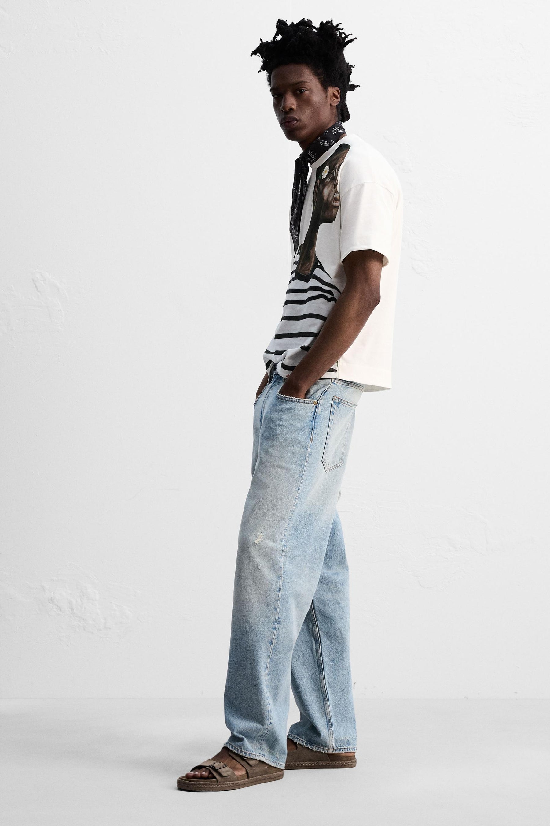 DOUBLE STRAP LEATHER SANDALS - Image 1