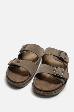 DOUBLE STRAP LEATHER SANDALS - Image 5