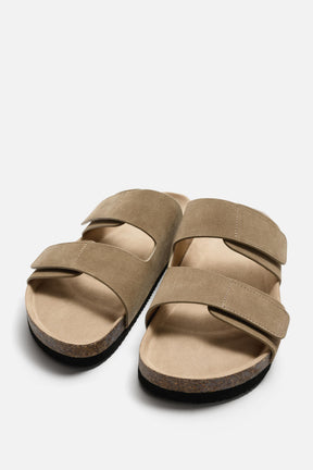 DOUBLE STRAP LEATHER SANDALS - Image 2